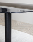 Venture Home Pillan Oval Dining Table - Black / Black Glass Marble - vivahabitat.com