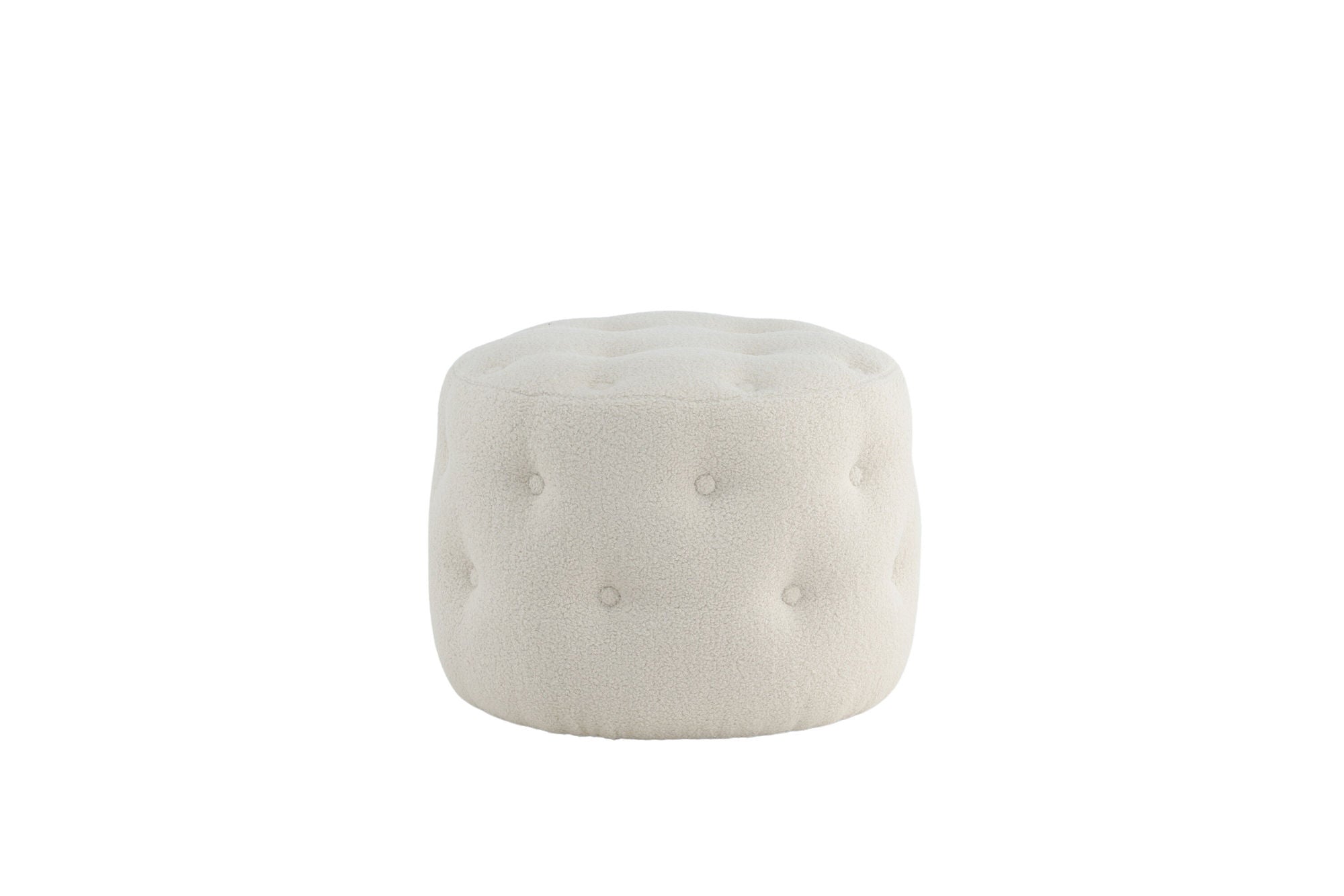 Venture Home Benjamin Pouf - / Offwhite Teddy - vivahabitat.com