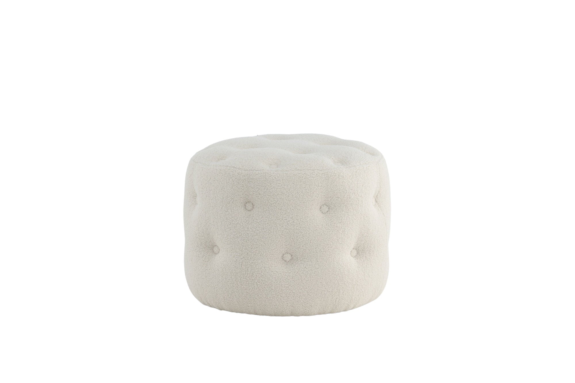 Venture Home Benjamin Pouf - / Offwhite Teddy - vivahabitat.com