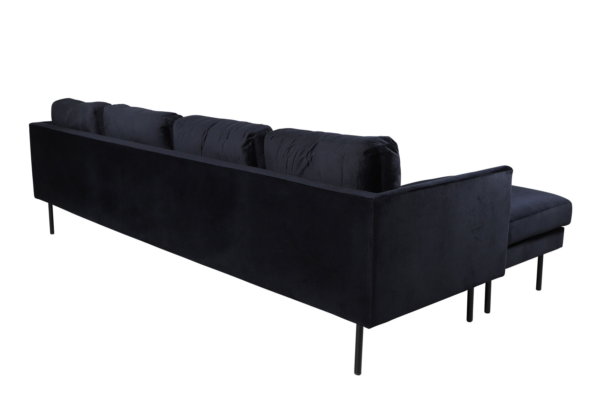 Venture Home Zoom U-Sofa - Black / Black Velvet - vivahabitat.com