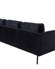 Venture Home Zoom U-Sofa - Black / Black Velvet - vivahabitat.com