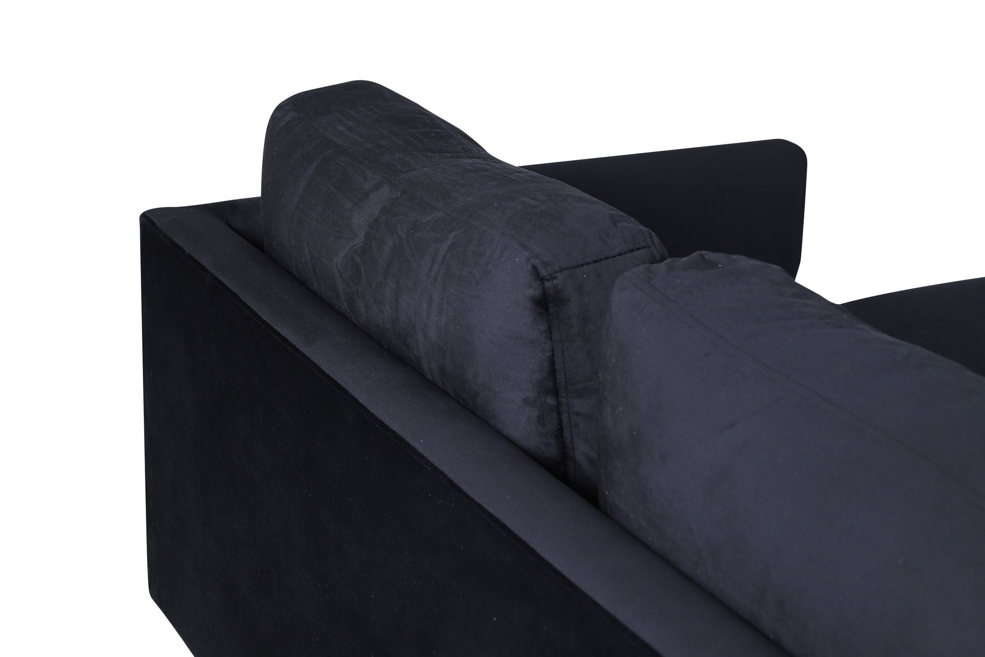 Venture Home Zoom U-Sofa - Black / Black Velvet - vivahabitat.com