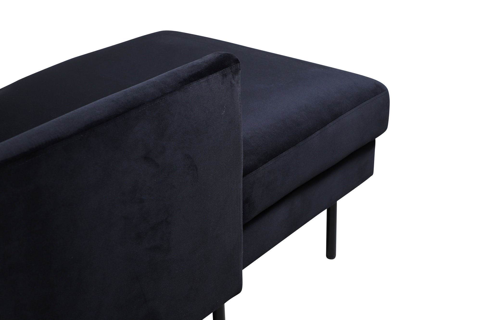 Venture Home Zoom U-Sofa - Black / Black Velvet - vivahabitat.com