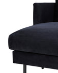 Venture Home Zoom U-Sofa - Black / Black Velvet - vivahabitat.com