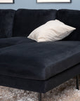 Venture Home Zoom U-Sofa - Black / Black Velvet - vivahabitat.com