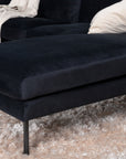 Venture Home Zoom U-Sofa - Black / Black Velvet - vivahabitat.com