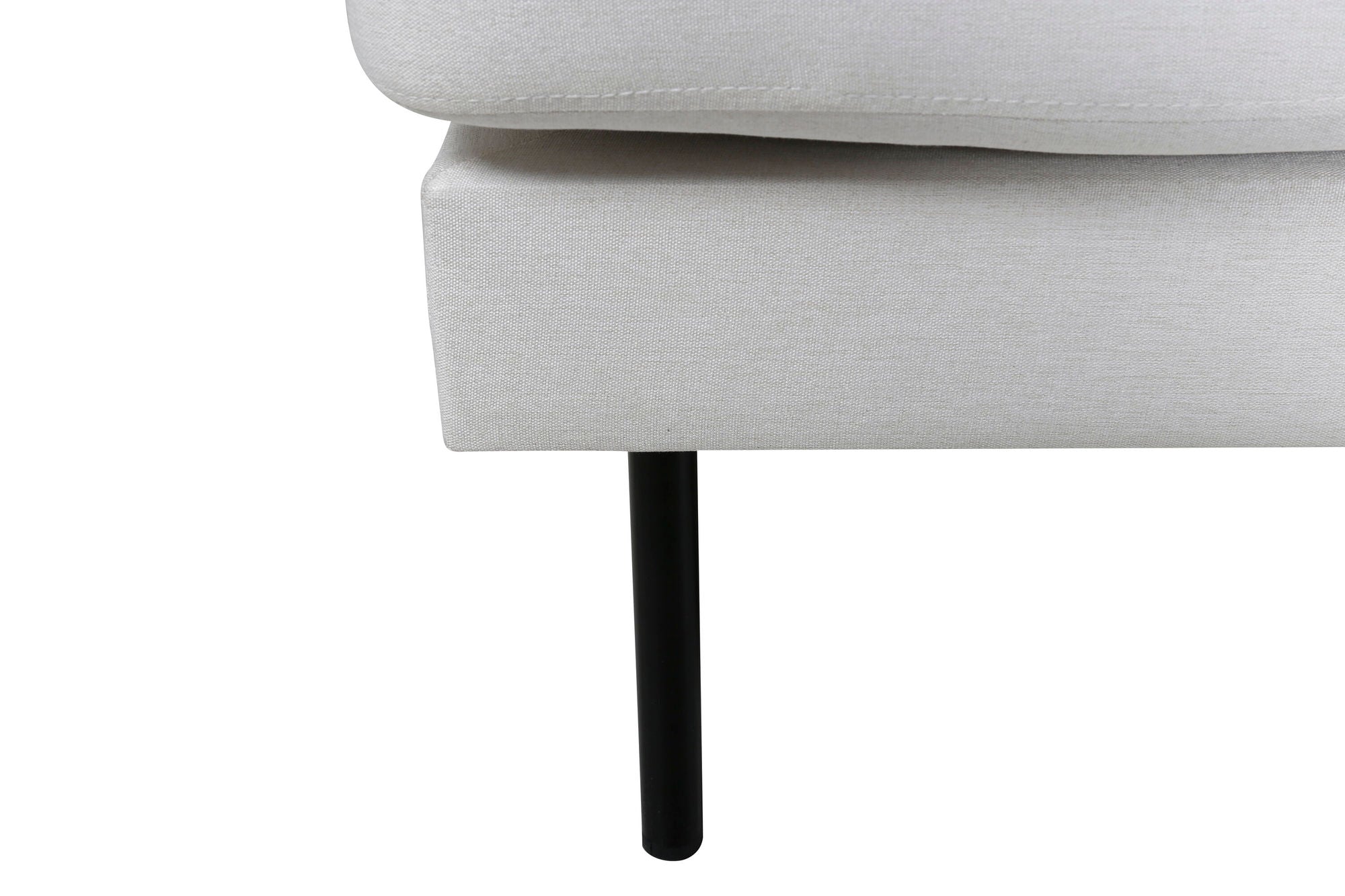 Venture Home Zoom U-Sofa - Black / Light Beige Fabric - vivahabitat.com