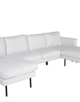 Venture Home Zoom U-Sofa - Black / Light Beige Fabric - vivahabitat.com