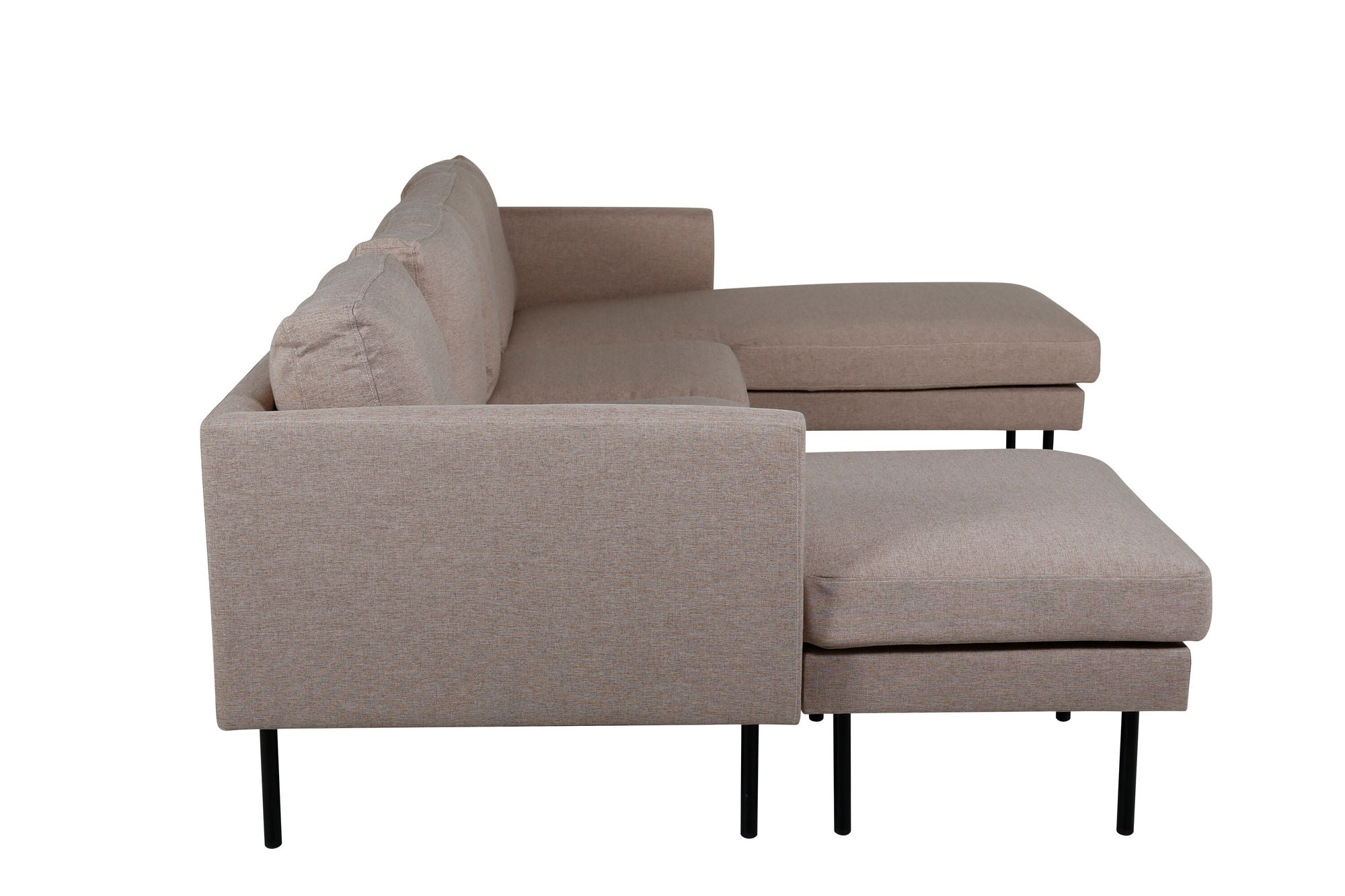 Venture Home Zoom U-Sofa - Black / Brown Fabric - vivahabitat.com