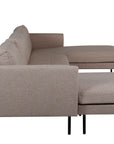 Venture Home Zoom U-Sofa - Black / Brown Fabric - vivahabitat.com