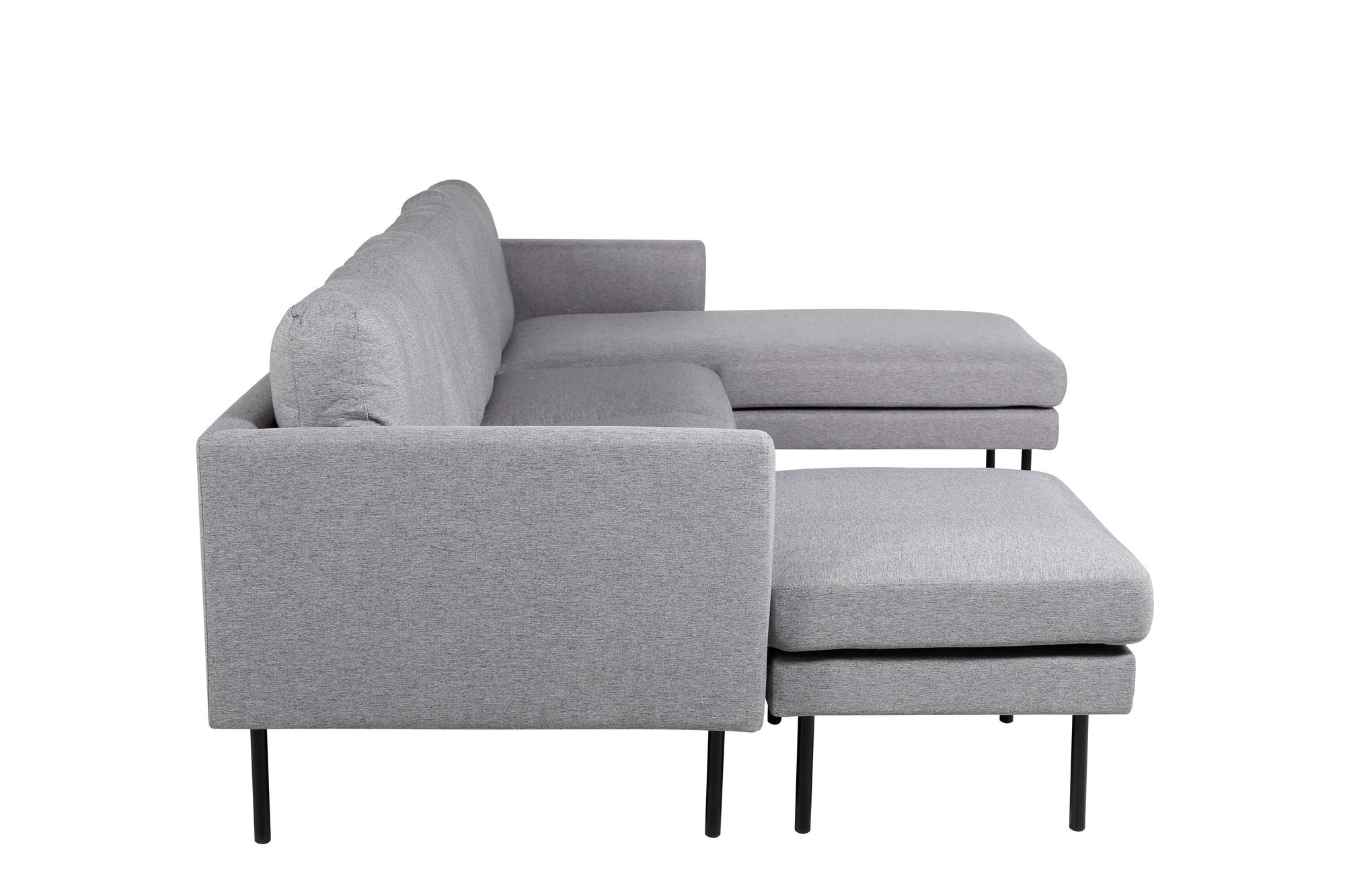 Venture Home Zoom U-Sofa - Black / Steel Grey Fabric - vivahabitat.com