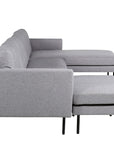 Venture Home Zoom U-Sofa - Black / Steel Grey Fabric - vivahabitat.com