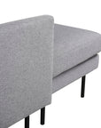 Venture Home Zoom U-Sofa - Black / Steel Grey Fabric - vivahabitat.com