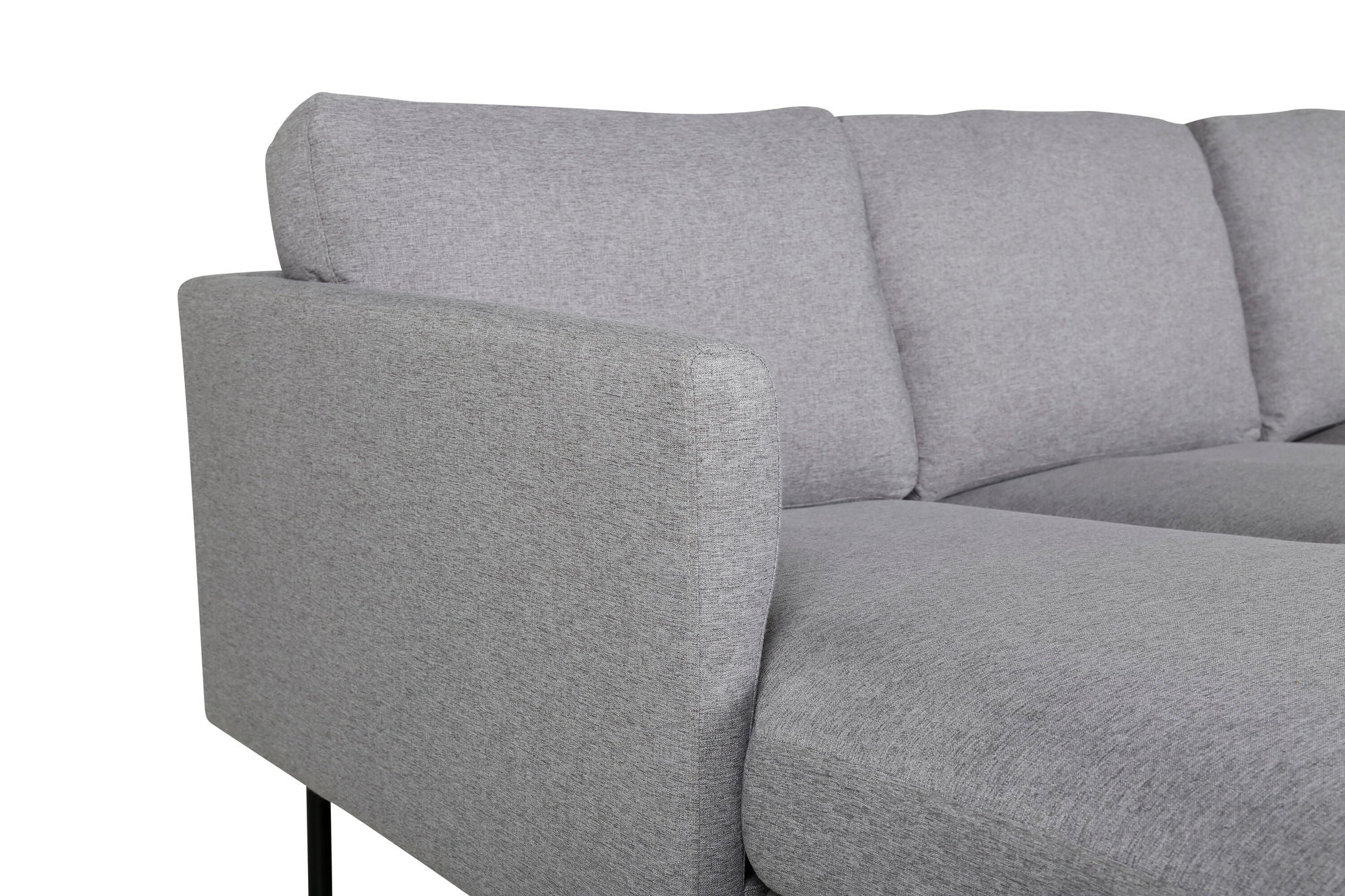 Venture Home Zoom U-Sofa - Black / Steel Grey Fabric - vivahabitat.com