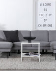 Venture Home Zoom U-Sofa - Black / Steel Grey Fabric - vivahabitat.com