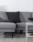 Venture Home Zoom U-Sofa - Black / Steel Grey Fabric - vivahabitat.com