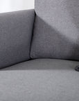 Venture Home Zoom U-Sofa - Black / Steel Grey Fabric - vivahabitat.com