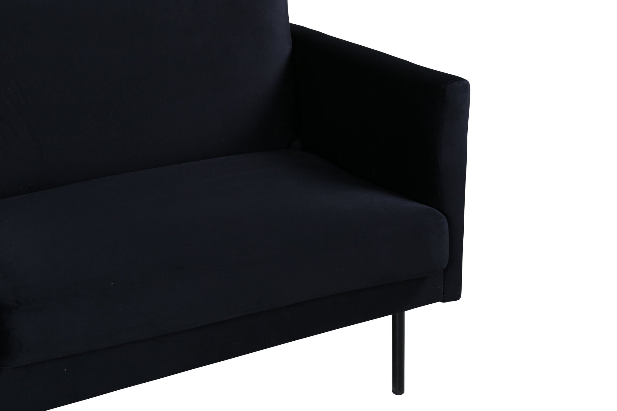 Venture Home Zoom 2-seat sofa - Black / Black Velvet - vivahabitat.com