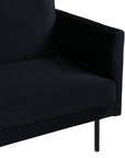 Venture Home Zoom 2-seat sofa - Black / Black Velvet - vivahabitat.com