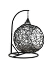 Venture Home Lexi Hanging chair- Black frame/black wicker/grey cushion - vivahabitat.com