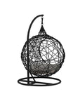 Venture Home Lexi Hanging chair- Black frame/black wicker/grey cushion - vivahabitat.com