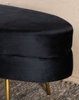 Venture Home Otto Pouf - Brass / Black Velvet - vivahabitat.com