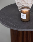 Mesa auxiliar Vind Härön - Marrón oscuro / Gris oscuro Aspecto mármol
