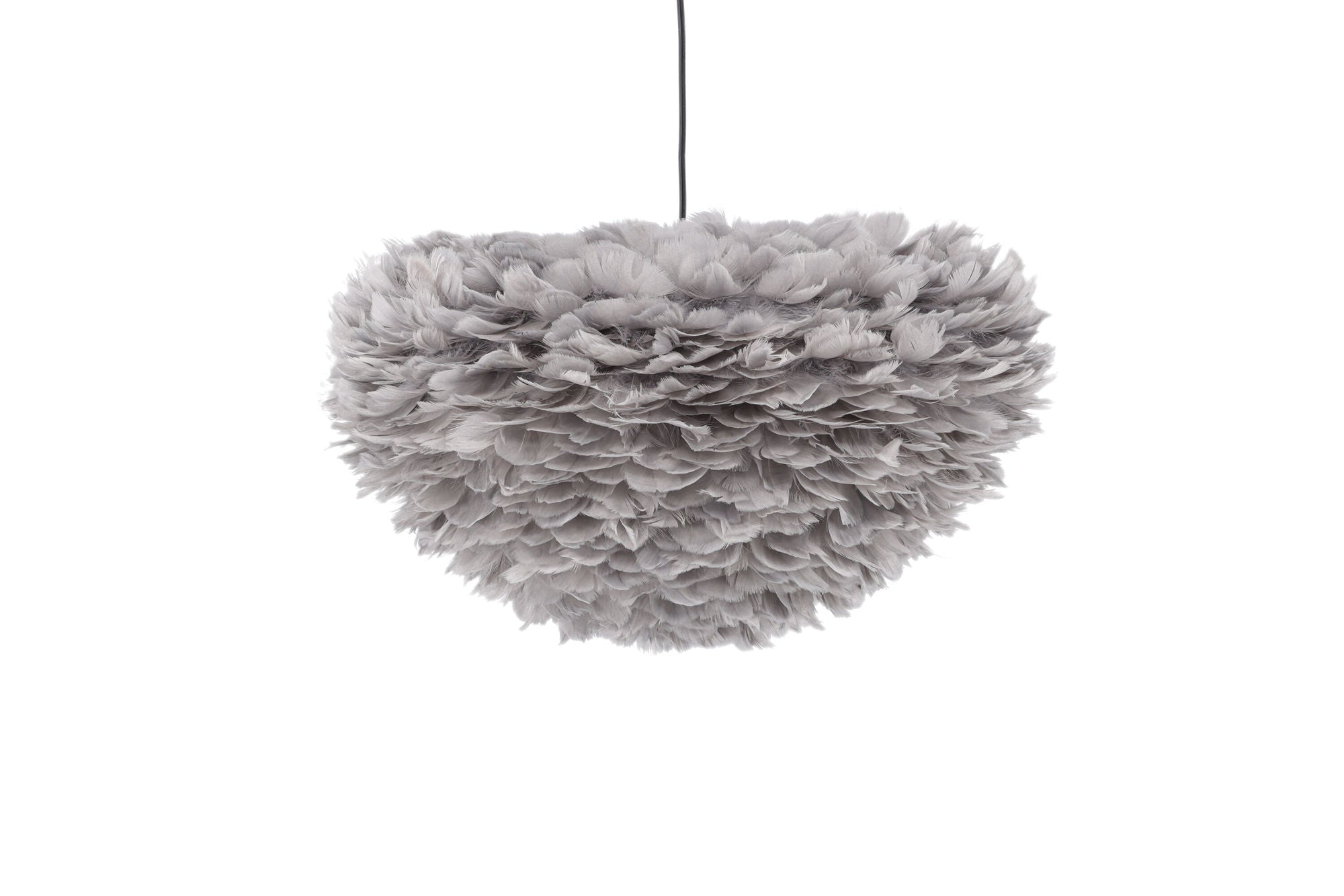 Venture Home Nicola - Large Pendant Lamp - Black / Grey artificial feather - vivahabitat.com