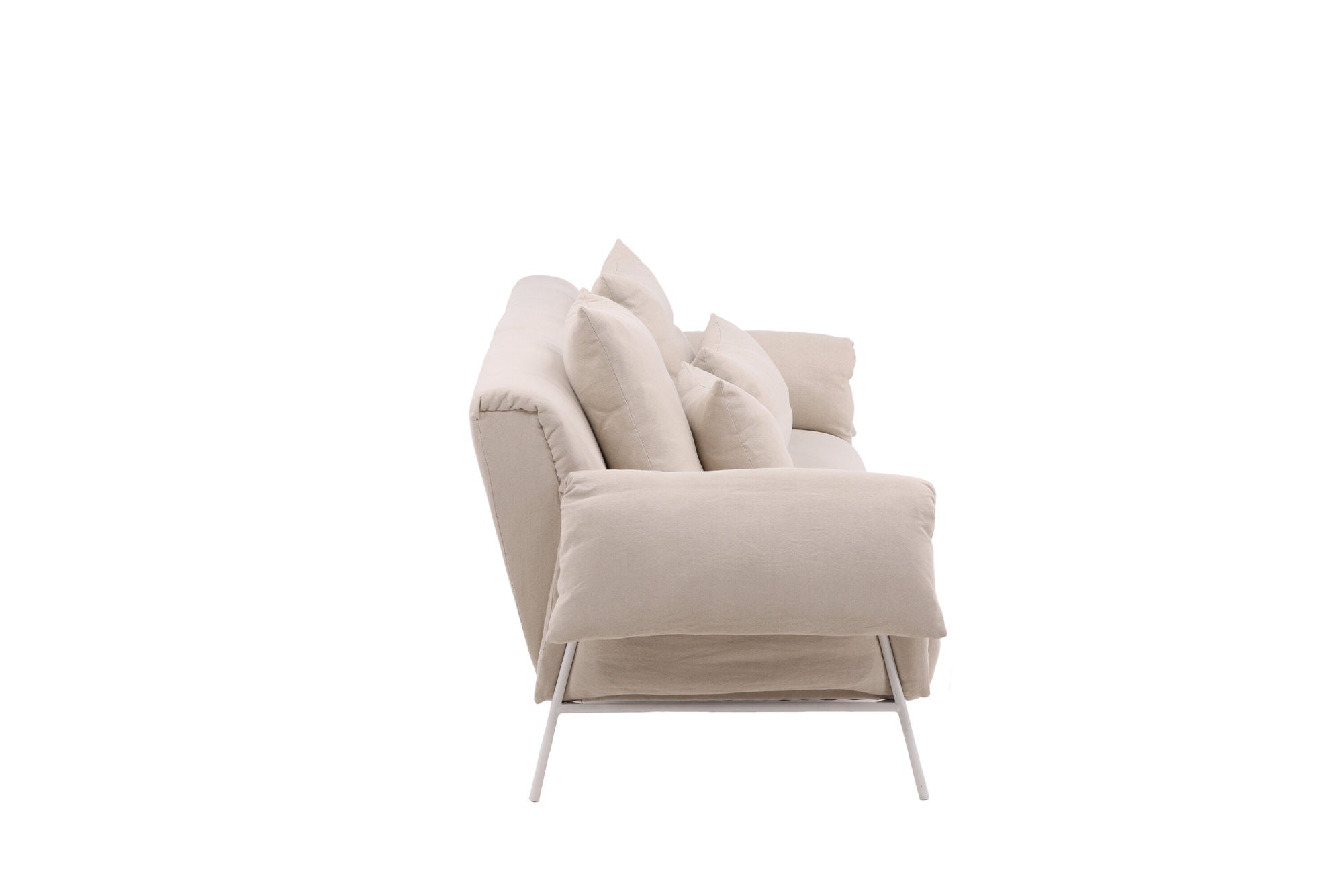 Vind Öckerö Sofa - White / Beige Linen - vivahabitat.com