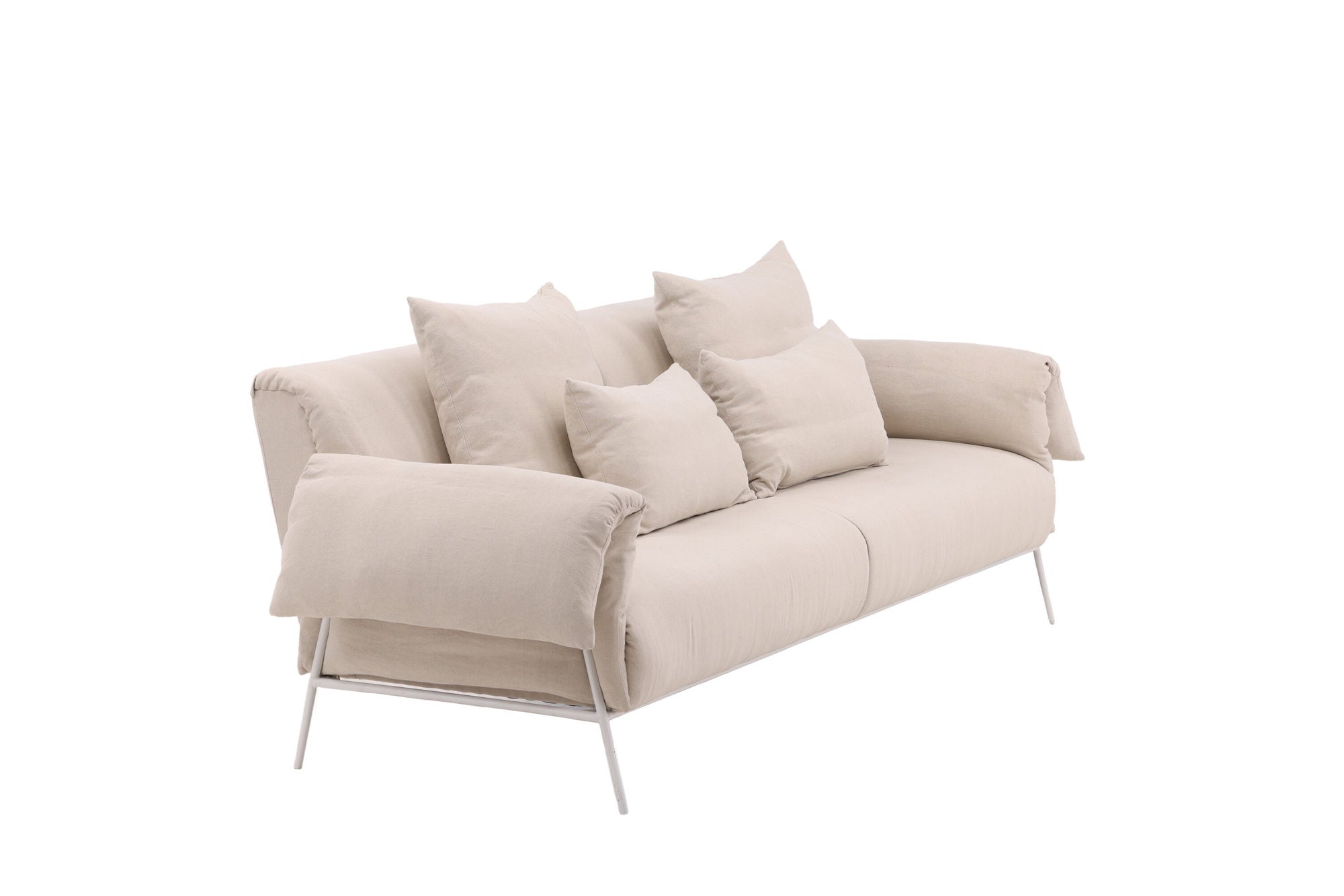 Vind Öckerö Sofa - White / Beige Linen - vivahabitat.com