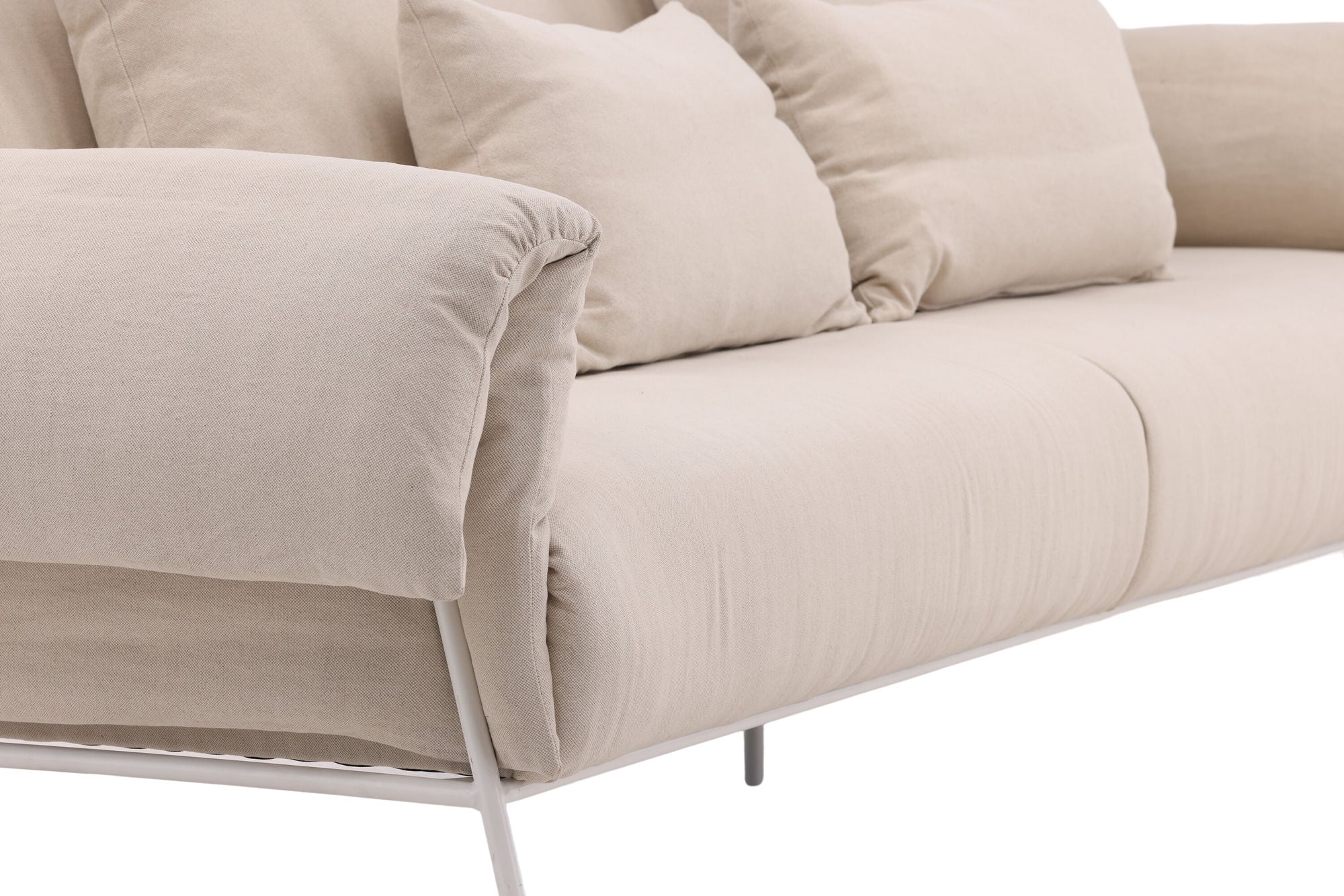 Vind Öckerö Sofa - White / Beige Linen - vivahabitat.com