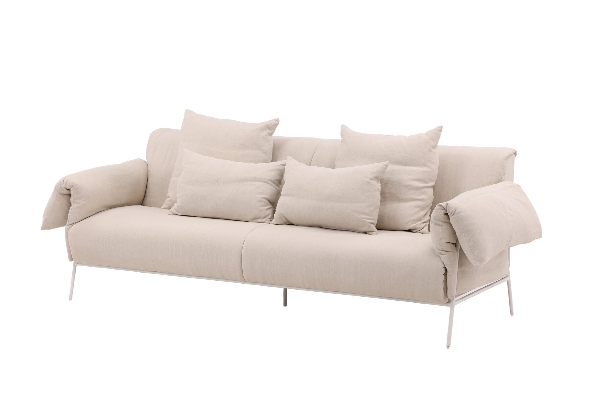 Vind Öckerö Sofa - White / Beige Linen - vivahabitat.com
