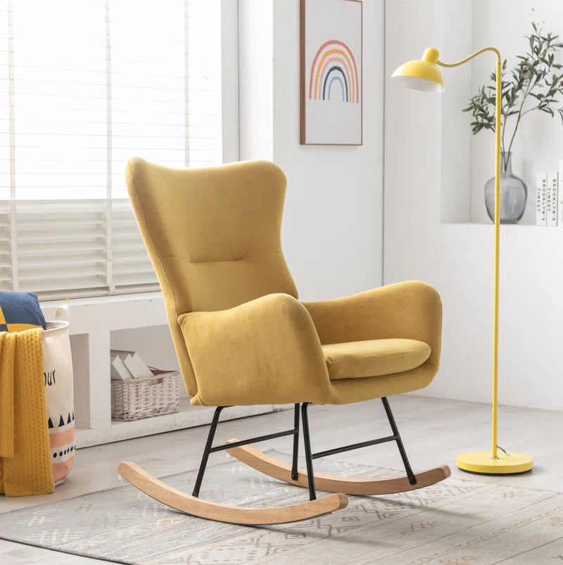 Meno 26&#39;&#39;Wide Modern Stylish Upholstered Arms Nursery Rocking Accent Chair - USA shipping only - vivahabitat.com