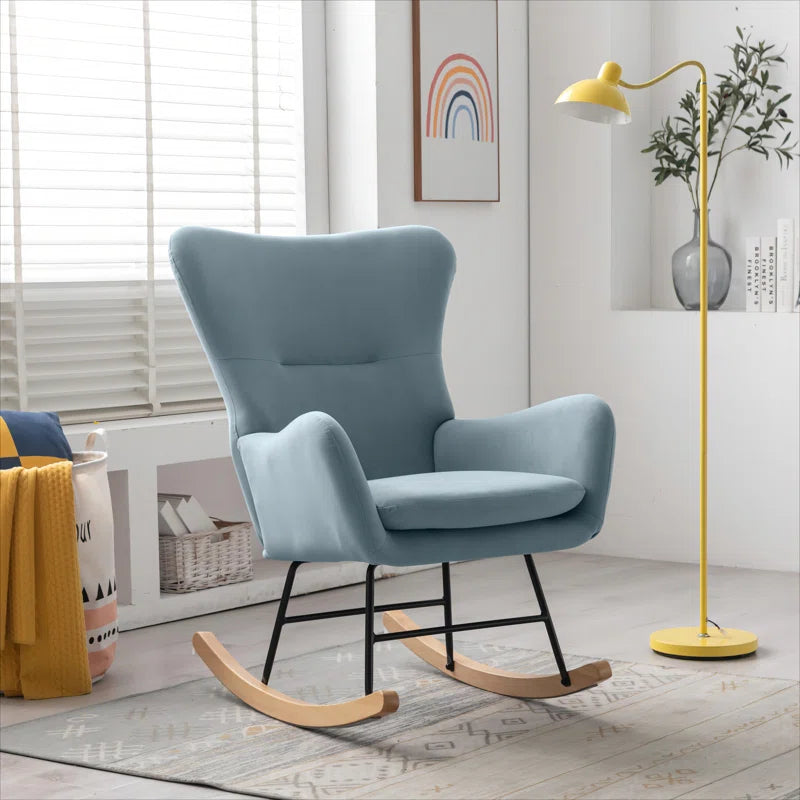 Meno 26&#39;&#39;Wide Modern Stylish Upholstered Arms Nursery Rocking Accent Chair - USA shipping only - vivahabitat.com