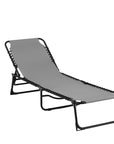 Venture Home Majken Sunbed Oxford fabric/Steel - Black/Grey / 60*190*32 - vivahabitat.com