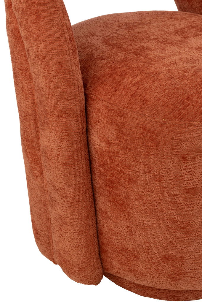 Accent Chair Textile Orange Rust - vivahabitat.com