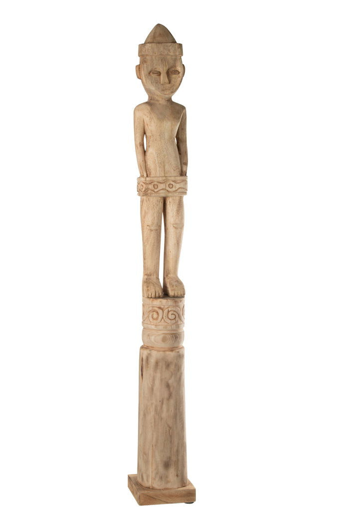 African Figure Standing Wood Natural Large - vivahabitat.com