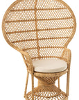 Arm Chair Peacock With Cushion Rattan Natural - vivahabitat.com