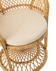 Arm Chair Peacock With Cushion Rattan Natural - vivahabitat.com