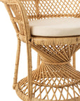 Arm Chair Peacock With Cushion Rattan Natural - vivahabitat.com