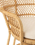 Arm Chair Peacock With Cushion Rattan Natural - vivahabitat.com