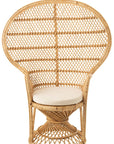 Arm Chair Peacock With Cushion Rattan Natural - vivahabitat.com