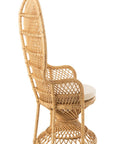 Arm Chair Peacock With Cushion Rattan Natural - vivahabitat.com