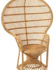 Arm Chair Peacock With Cushion Rattan Natural - vivahabitat.com