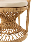 Arm Chair Peacock With Cushion Rattan Natural - vivahabitat.com