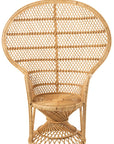 Arm Chair Peacock With Cushion Rattan Natural - vivahabitat.com