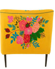 Armchair Flowers Embroidery Velvet Yellow - vivahabitat.com