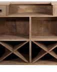 Bar Cabinet 2 Drawers Rectangular Wood Natural - vivahabitat.com