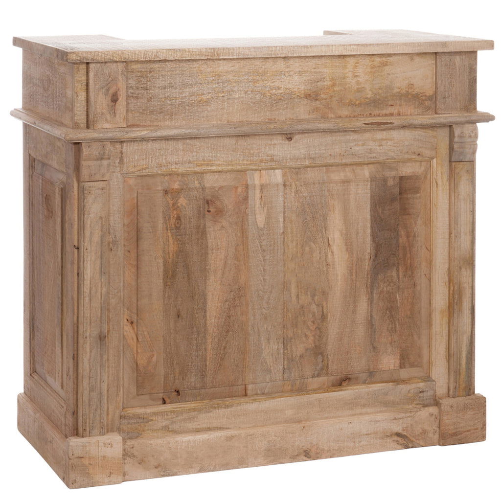 Bar Cabinet 2 Drawers Rectangular Wood Natural - vivahabitat.com