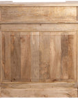 Bar Cabinet 2 Drawers Rectangular Wood Natural - vivahabitat.com